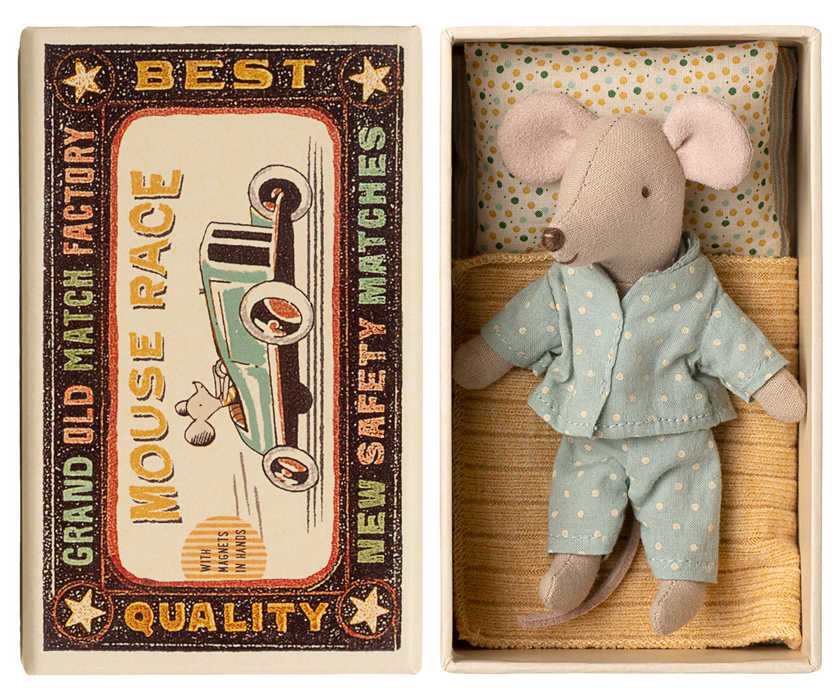 maileg little brother mouse in matchbox