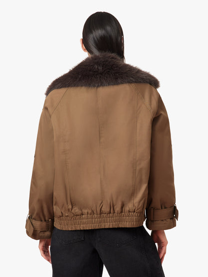 fur collar trench jacket