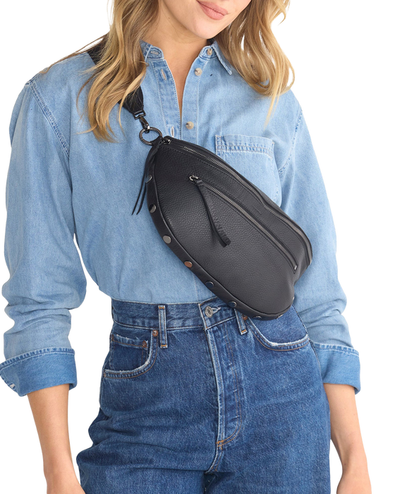 HAMMIT charles crossbody large in black/gunmetal