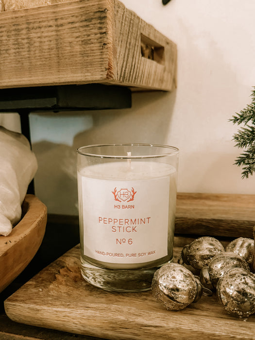 h3 barn candle - peppermint stick