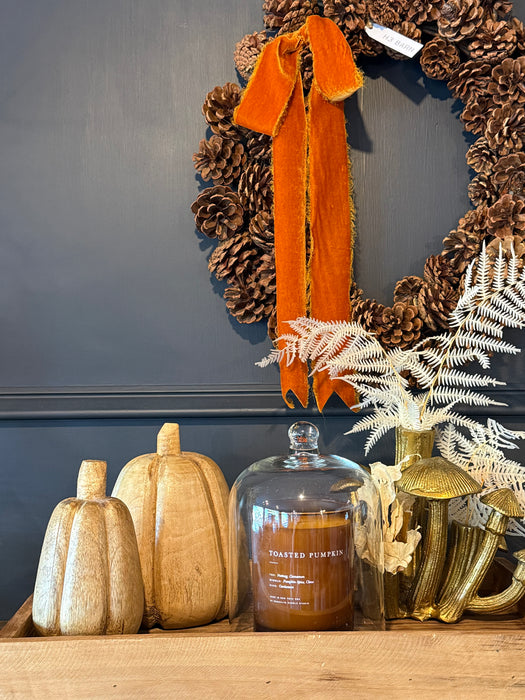 carved mango wood pumpkin
