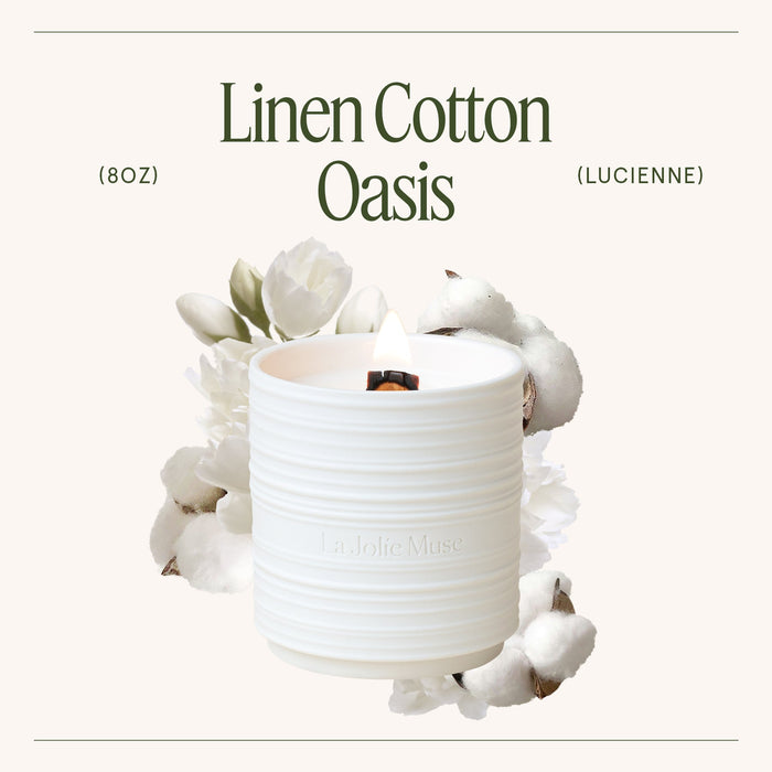linen cotton oasis candle
