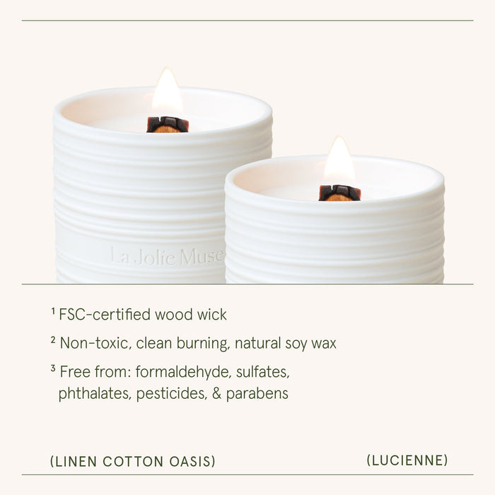 linen cotton oasis candle