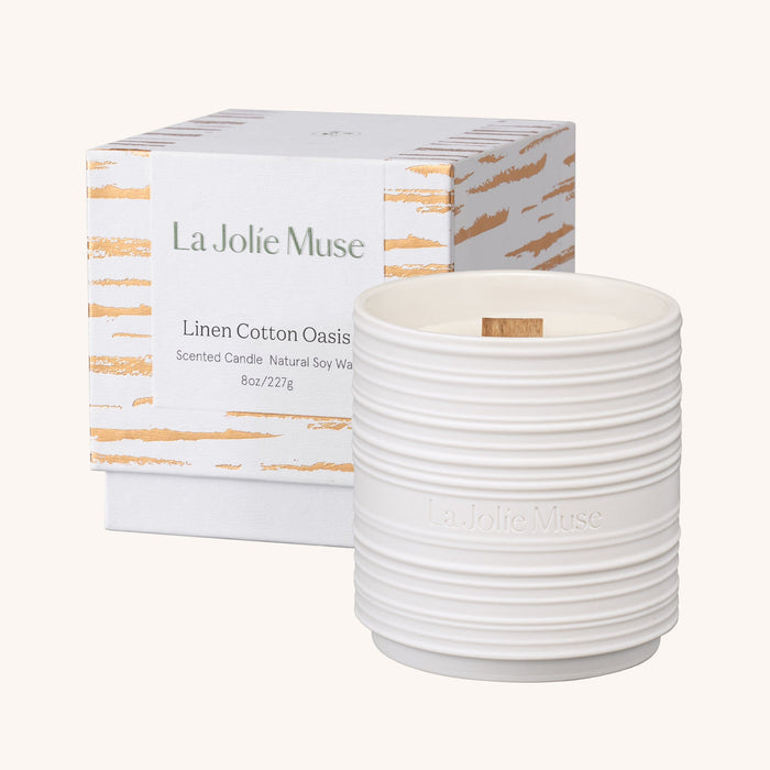 linen cotton oasis candle