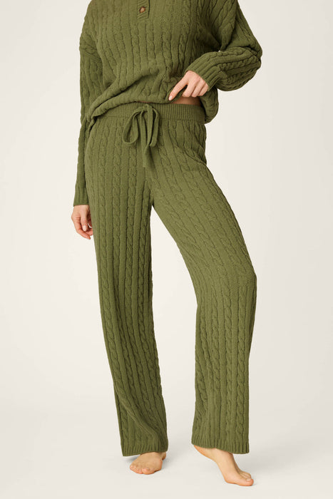 chenille cable knit olivine lounge pants