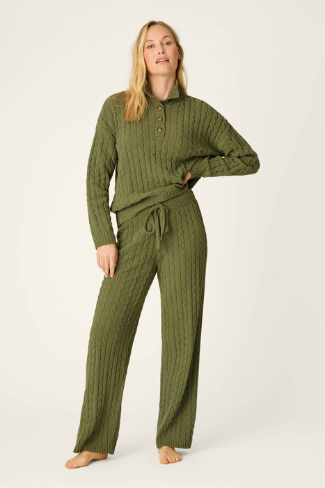 chenille cable knit olivine lounge pants