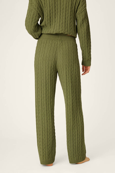 chenille cable knit olivine lounge pants