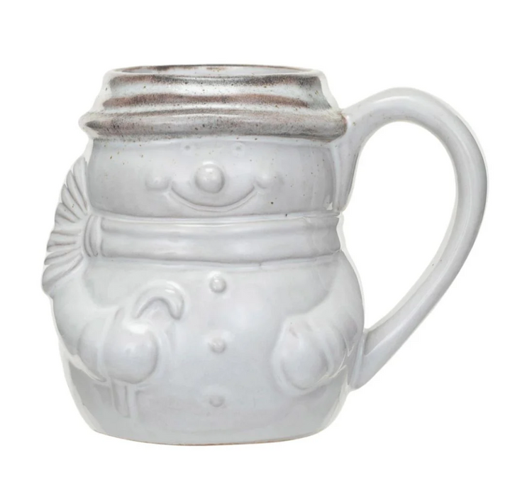 stoneware snowman mug