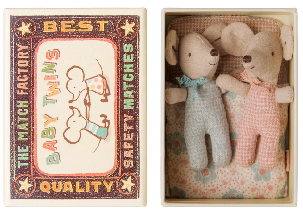 maileg baby twins in matchbox
