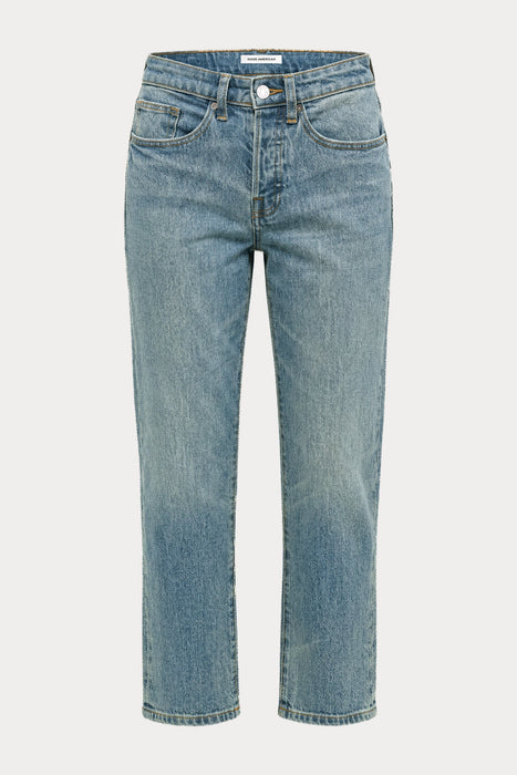 good american, vintage straight ankle jeans / oak