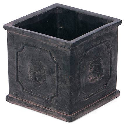 square cement planter small