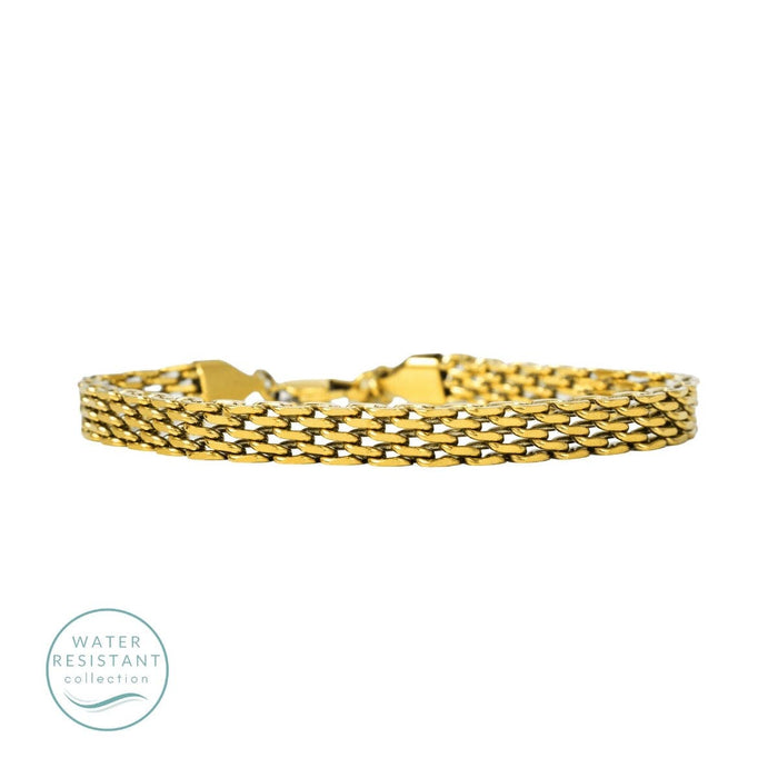 flat multi-link bracelet, water-resistant