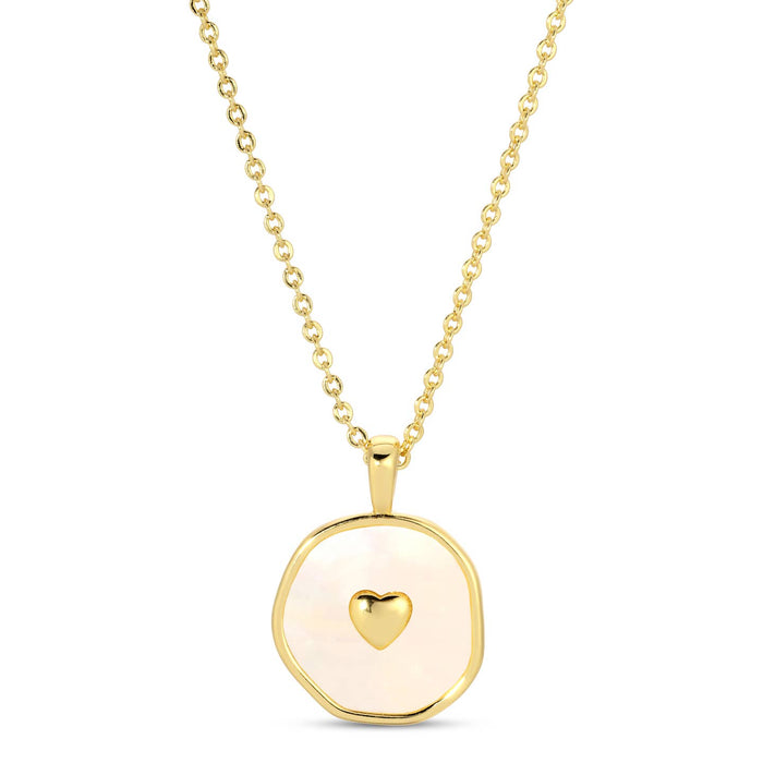 shell gold heart necklace