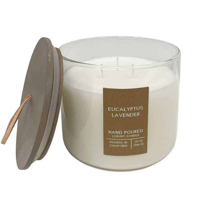 eucalyptus lavender 3 wick candle with lid