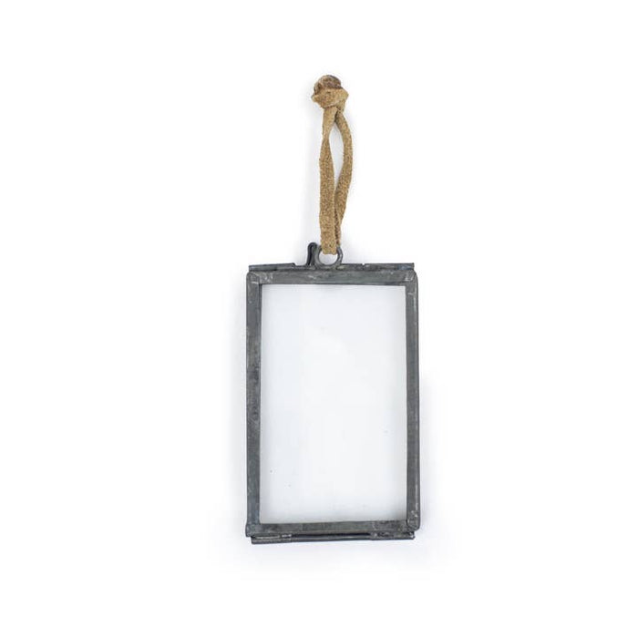 hanging zinc picture frame, 1.5 x 2.5