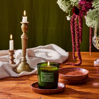 acacia wood candle coaster