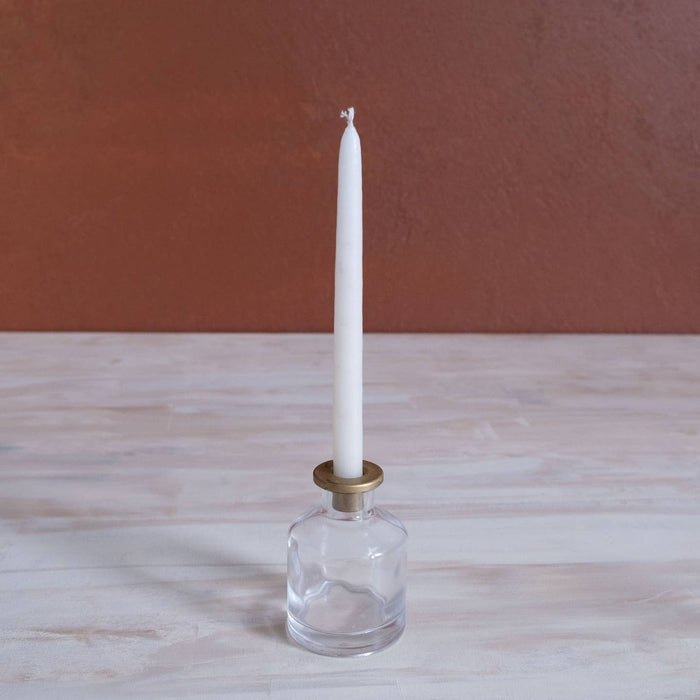 skinny taper glass candleholder
