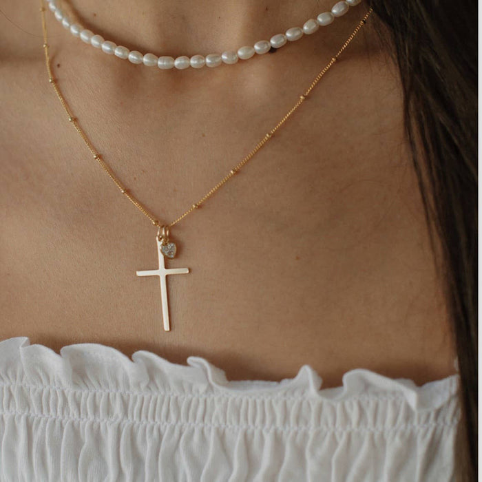 cross charm necklace