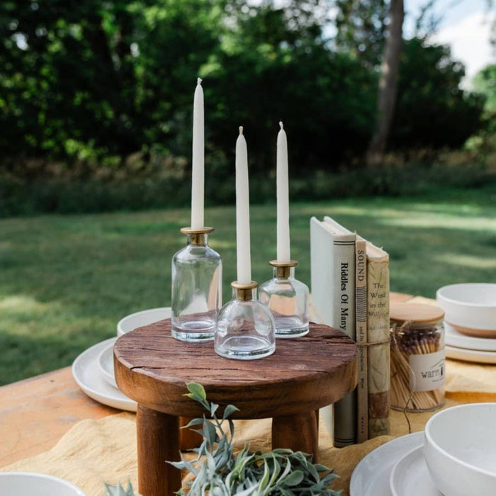 skinny taper glass candleholder