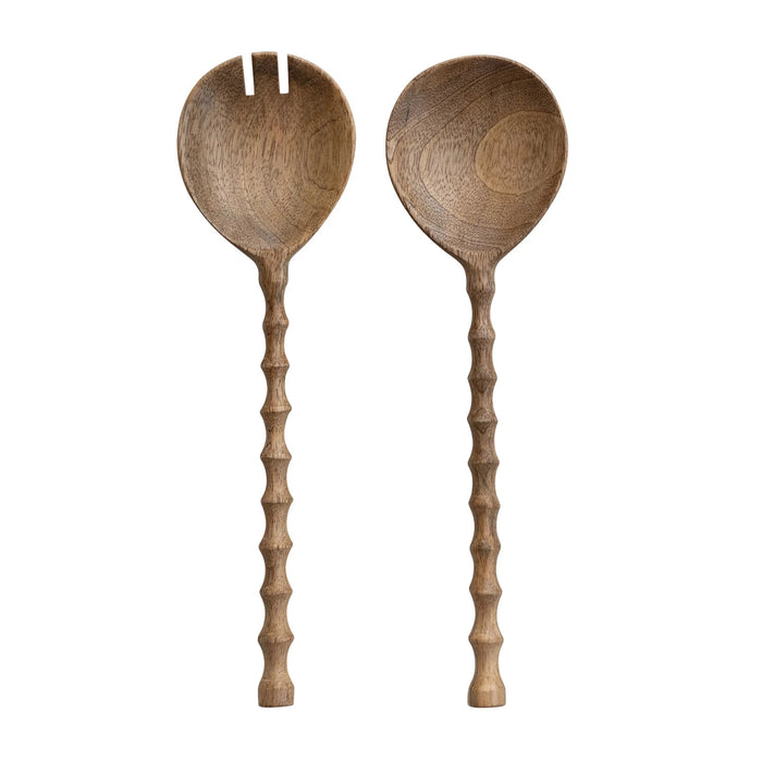 mango wood salad servers