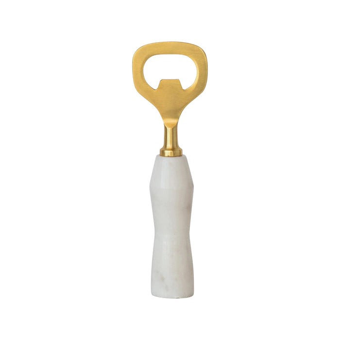 marble + brass bottle opener