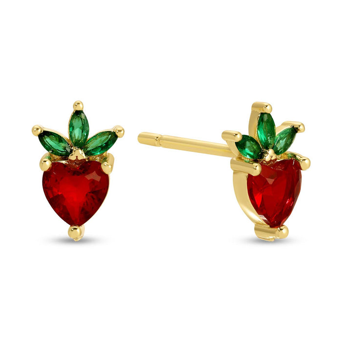 strawberry studs on velvet