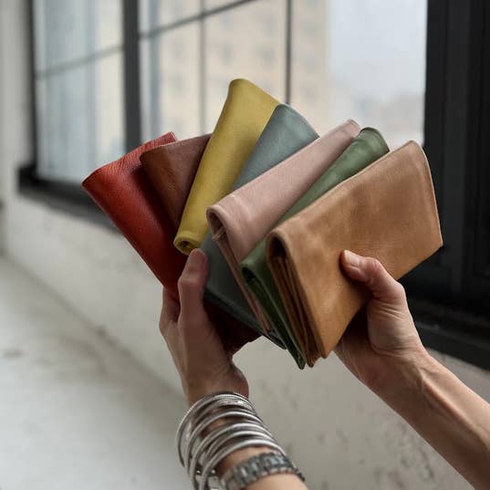 Eloise Handcrafted Leather Wallet in Camel