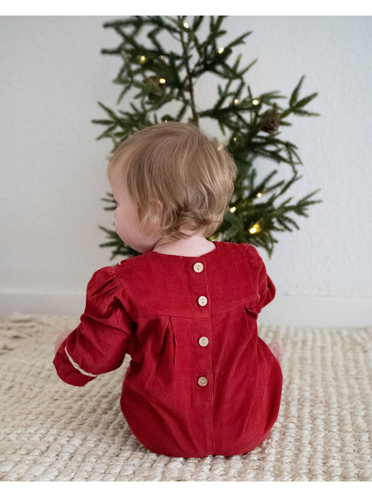 embroidered corduroy baby jumpsuit