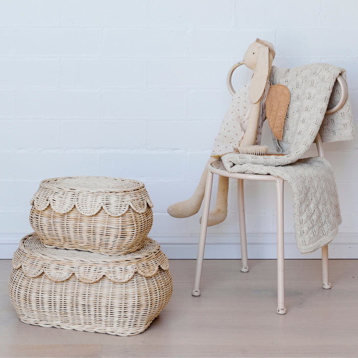 flora rattan basket, individual