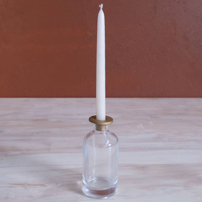 skinny taper glass candleholder