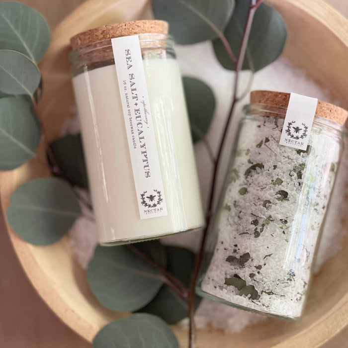 sea salt + eucalyptus apothecary candle