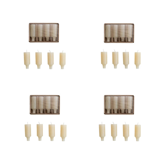 unscented bottle taper candles - set of 4