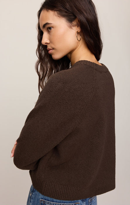 coming up sweater in dark chocolate brown
