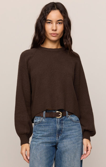 coming up sweater in dark chocolate brown