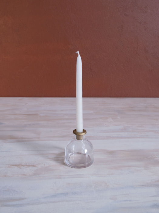skinny taper glass candleholder