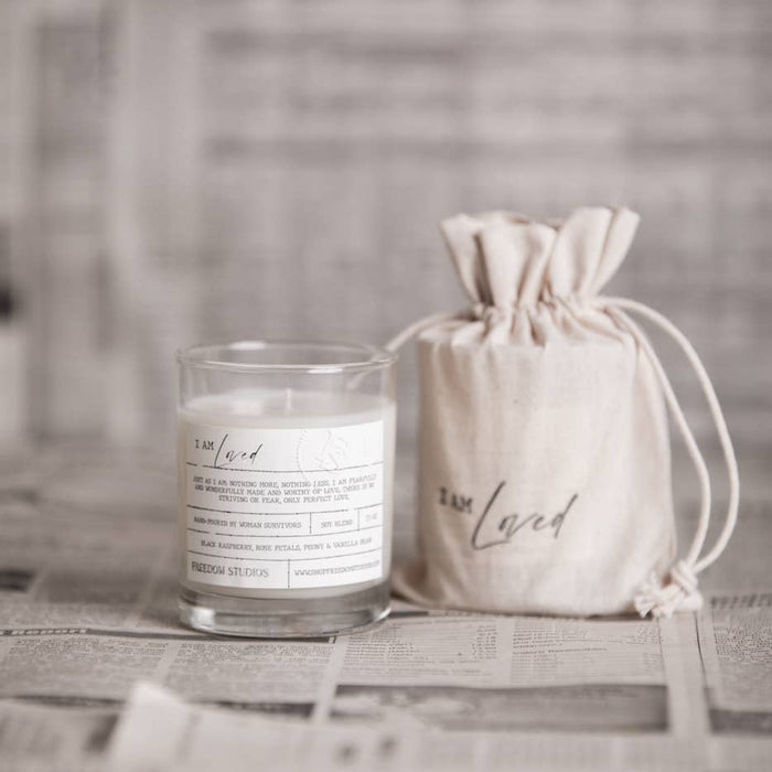 'i am loved' candle