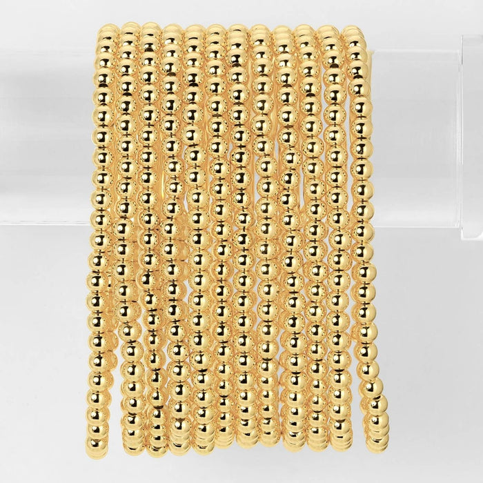 classic gold beaded stretch bracelet