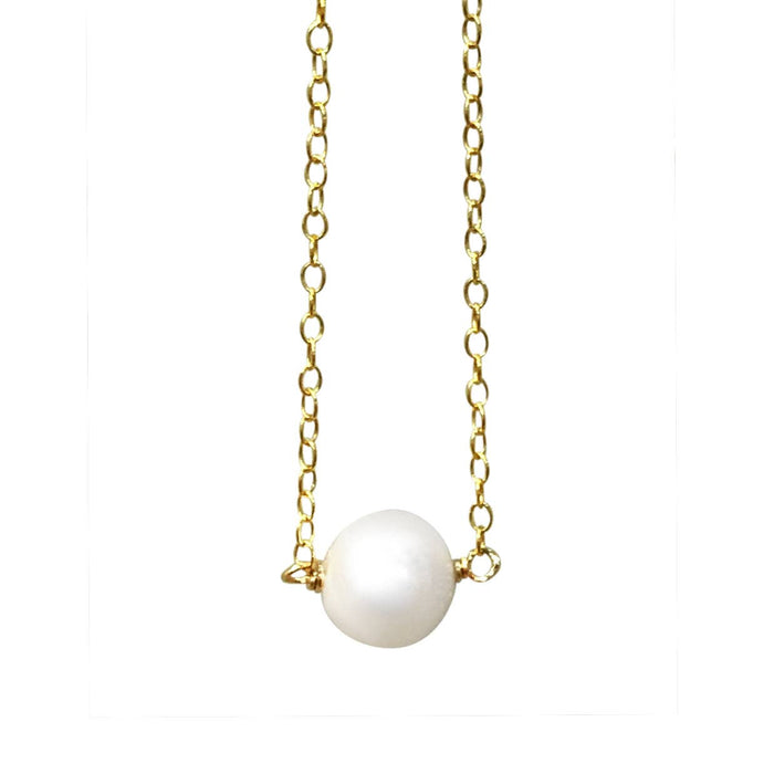 14K gold fill pearl necklace