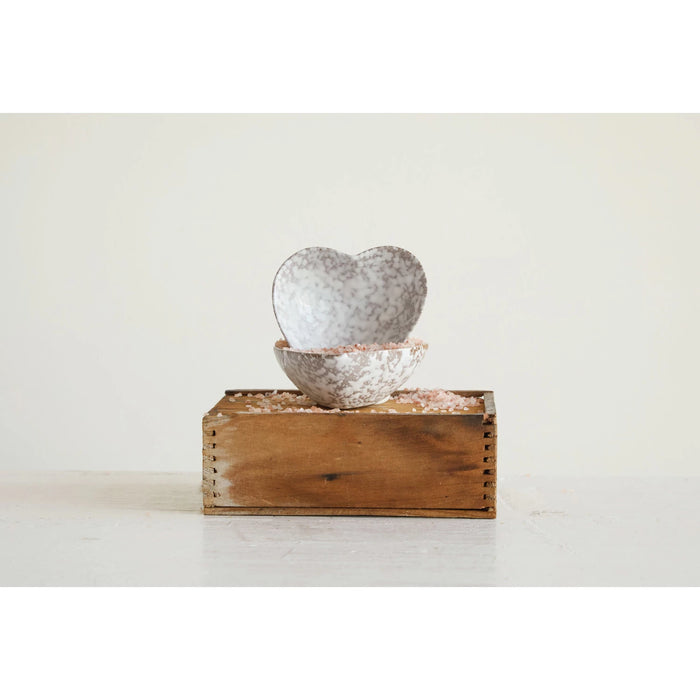 stoneware heart dish