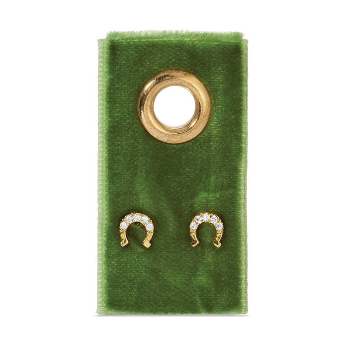 horseshoe studs on velvet