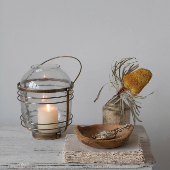 teakwood bowl tray with handles