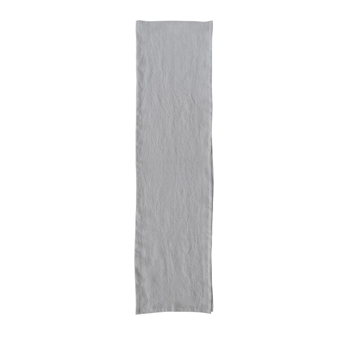 stonewashed linen table runner ivory