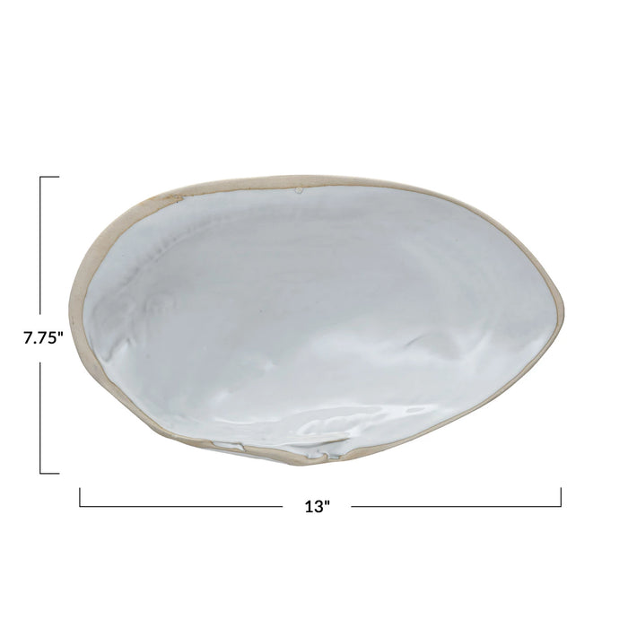 stoneware shell shaped dish