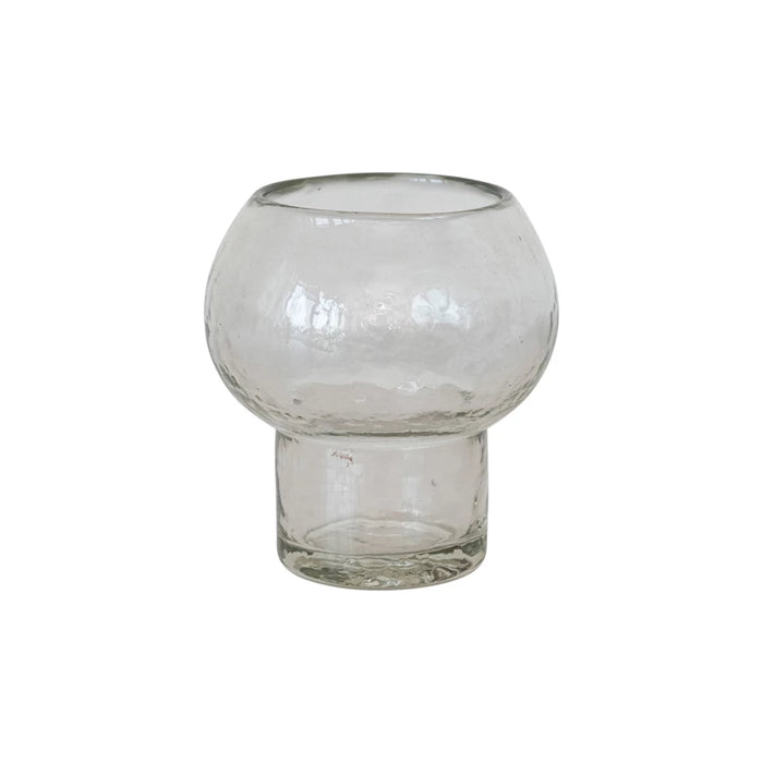 recycled glass footed votive holder