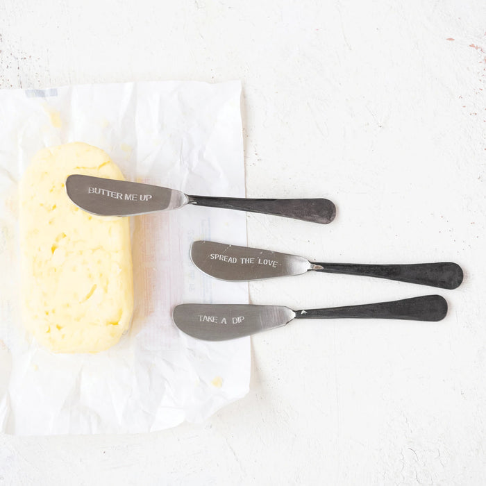 etched stainless steel butter knife