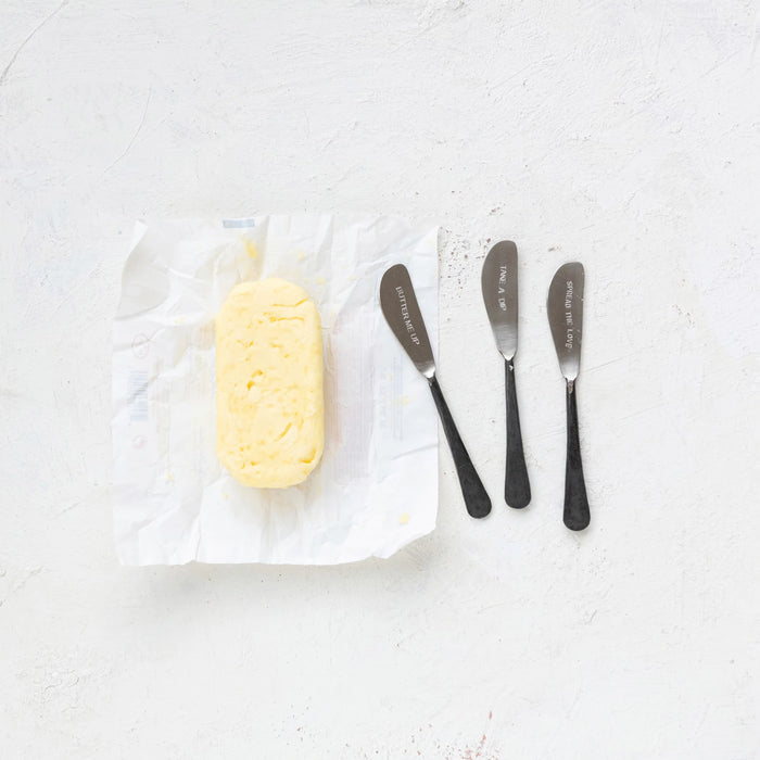 etched stainless steel butter knife
