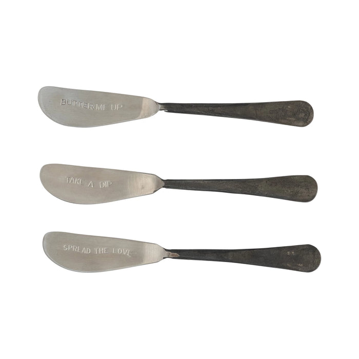 etched stainless steel butter knife
