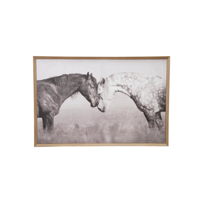 wood framed canvas horse