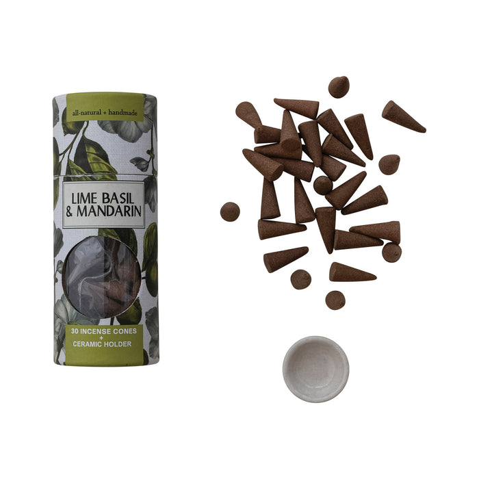 incense cones - lime basil + mandarin