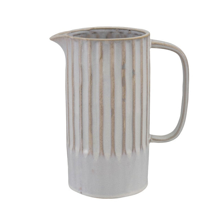 stoneware ribbed pitcher